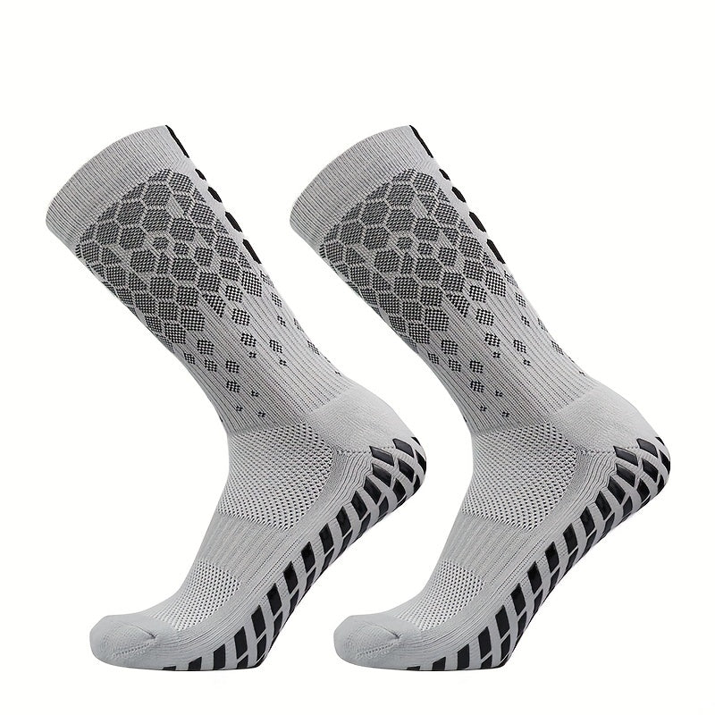 Non slip Silicone Athletic Socks Football Soccer Breathable Mid Calf Socks