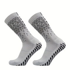 Non slip Silicone Athletic Socks Football Soccer Breathable Mid Calf Socks