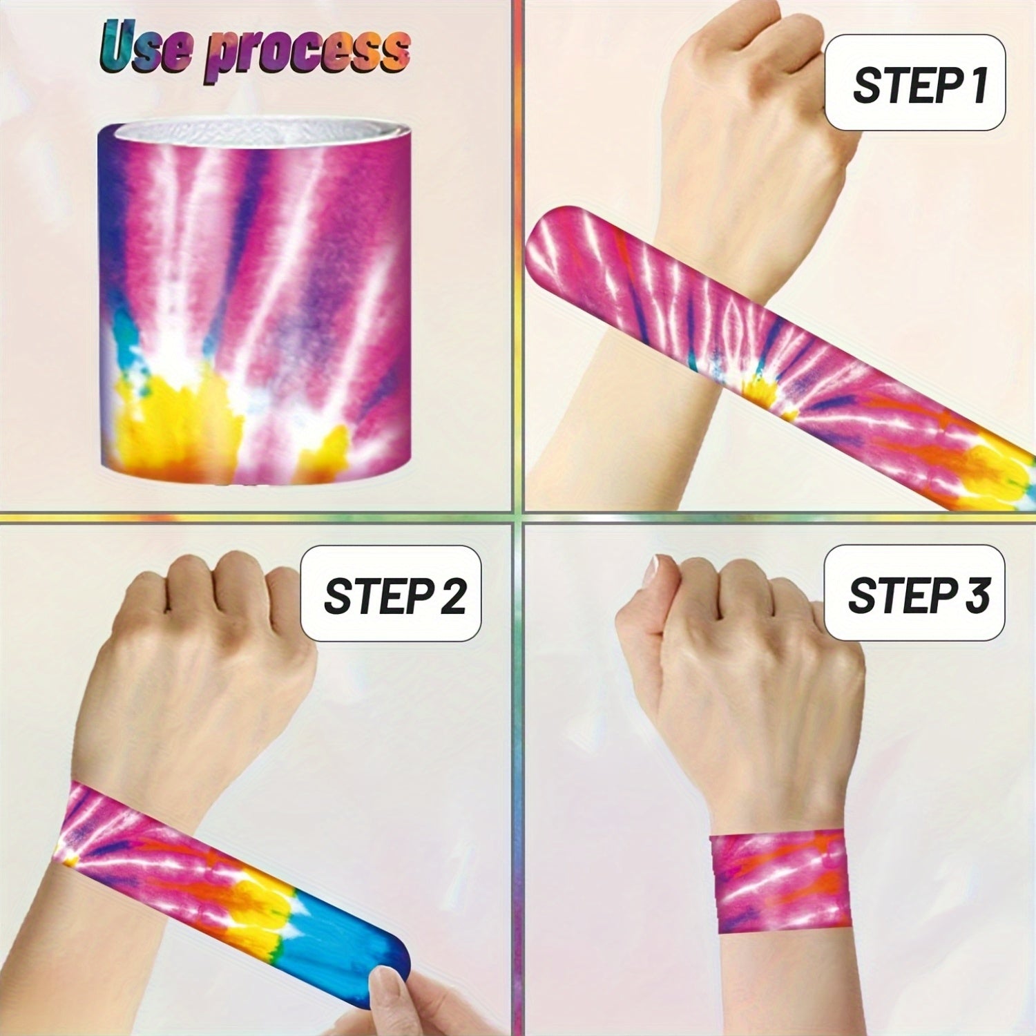 12pcs Tie Dye Wristbands Colorful Tie Dye Party Favors