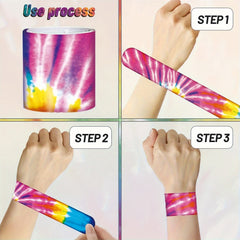 12pcs Tie Dye Wristbands Colorful Tie Dye Party Favors