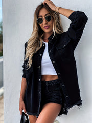 Ripped Denim Jacket Distressed Coats Women's Clothing