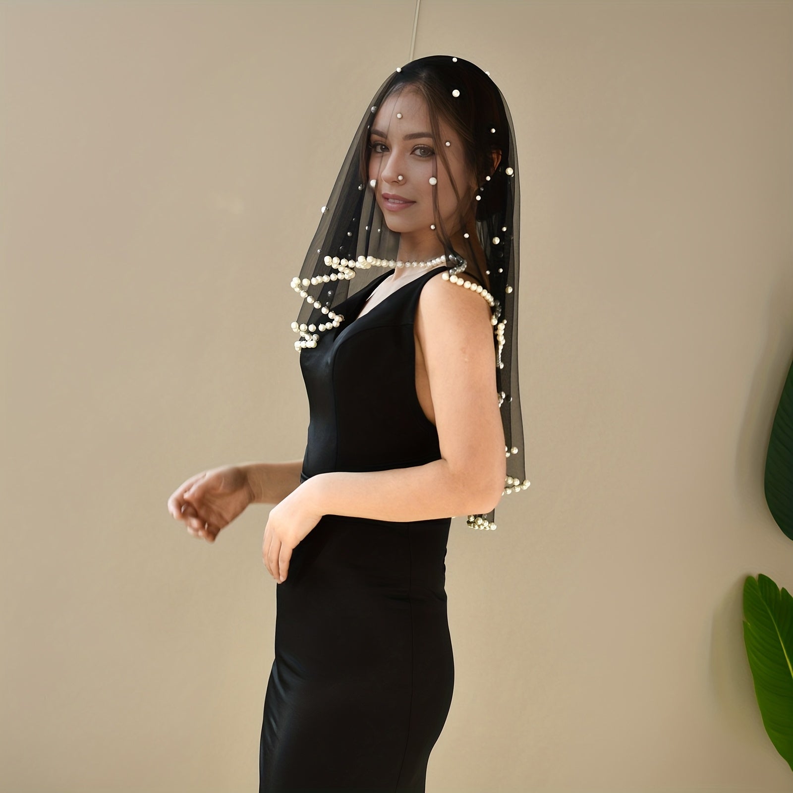 Romantic Bridal Veil with Trim & Sparkling Embellishments