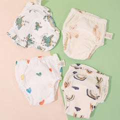 1pc Baby Reusable Printed Gauze Diapers Waterproof Washable Diapers