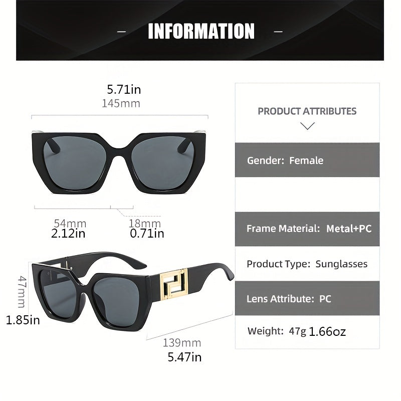 Y2K Block Cat Eye Sunglasses UV400