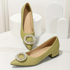 Women's Rhinestone Slip On Soft Sole Point Toe Shoes