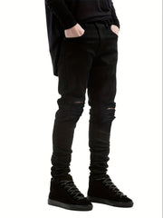 Men's Slim Fit Ripped Jeans Casual Stretch Slim