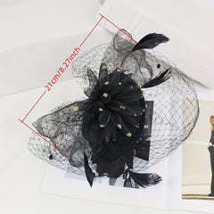 Vintage Tea Party Hat with Veil Netting for Weddings