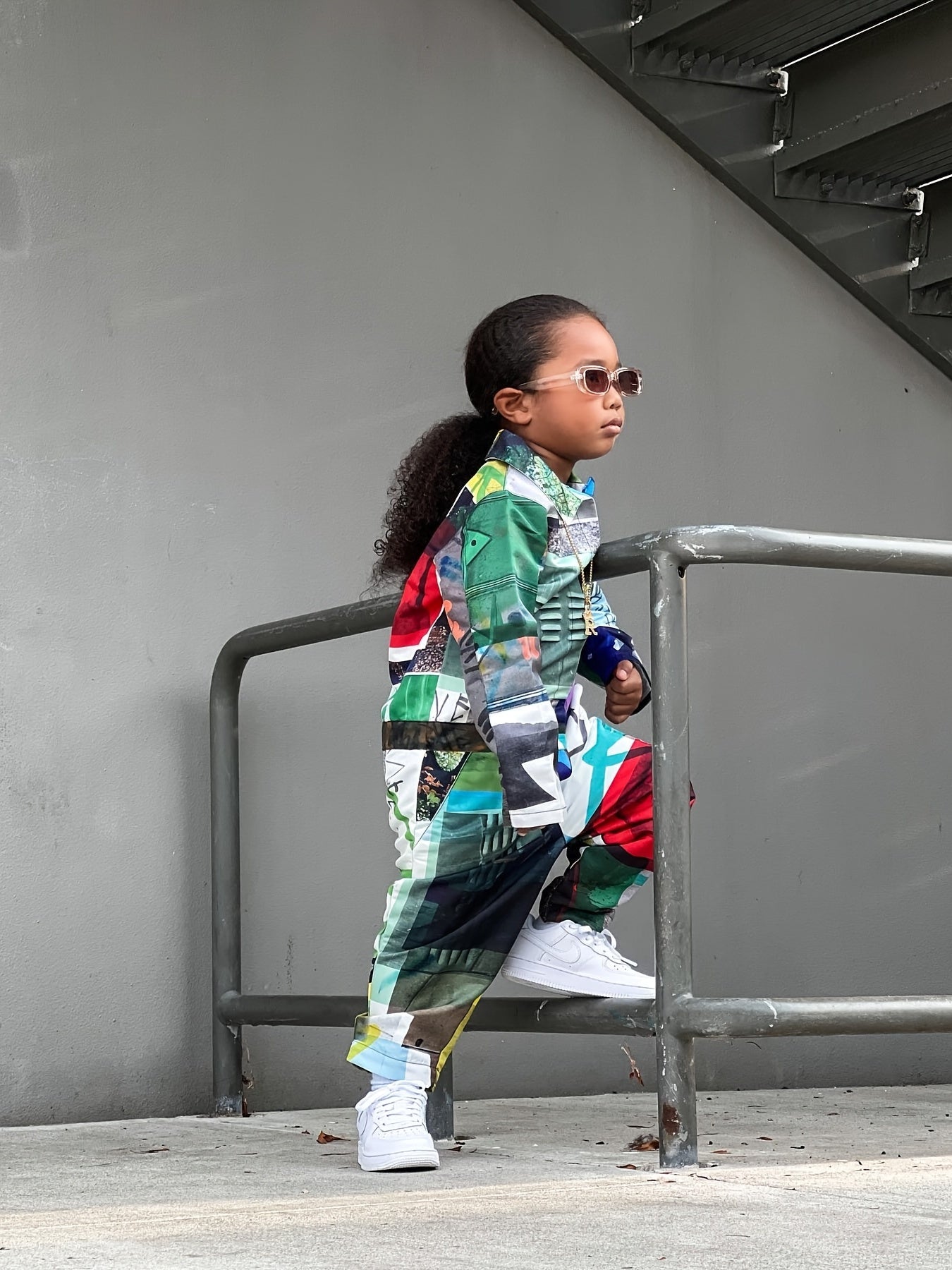 Girls Street Style Print Jumpsuit for Spring and Summer