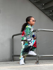 Girls Street Style Print Jumpsuit for Spring and Summer