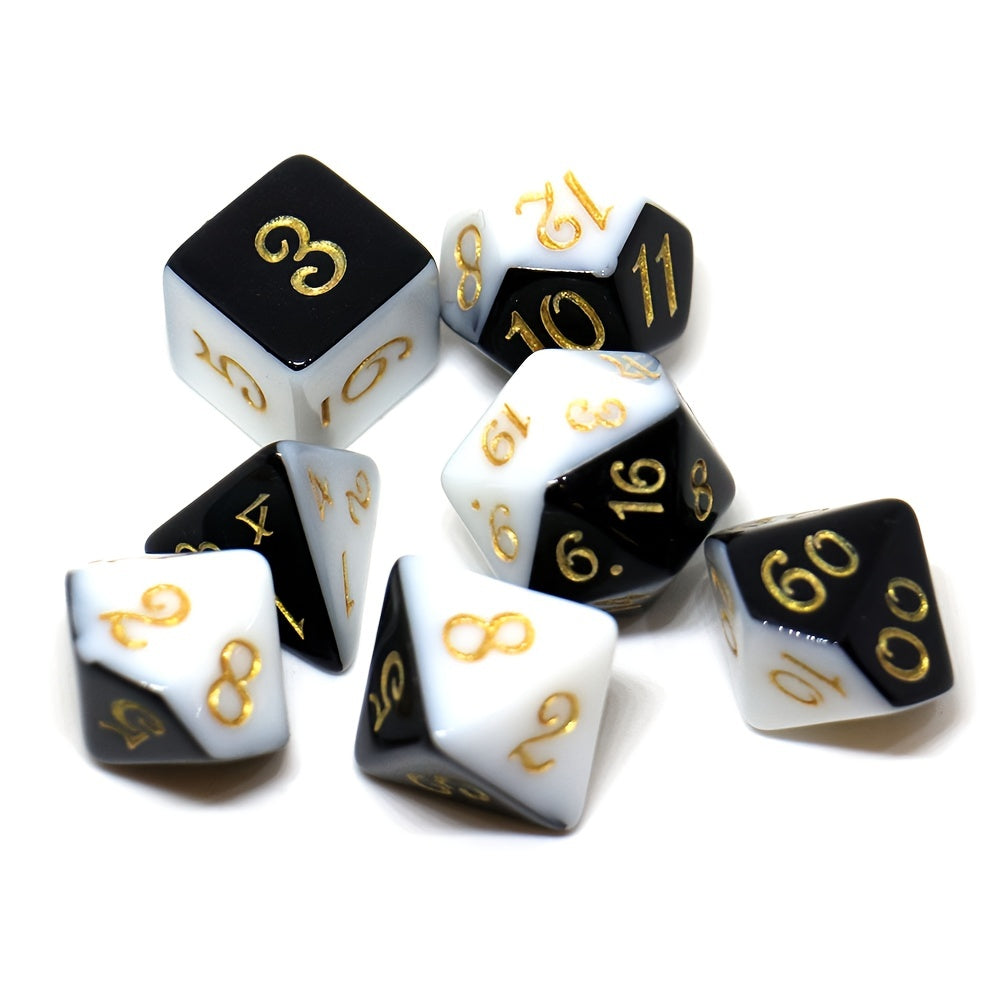 7pcs Two Tone Polyhedral RPG Dice Set