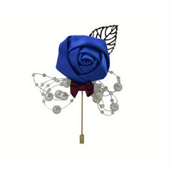 Pearl Inlaid Flower Brooch Pin Wedding Corsage
