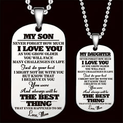 Parent Child Necklace Keychain Gift Mom/Dad To Son/Daughter Pendent