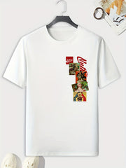 Retro Style Collage Print Men's Sports T-shirt
