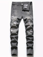 Boys Ripped Jeans Skinny Slim Fit Washed Denim Long Pants
