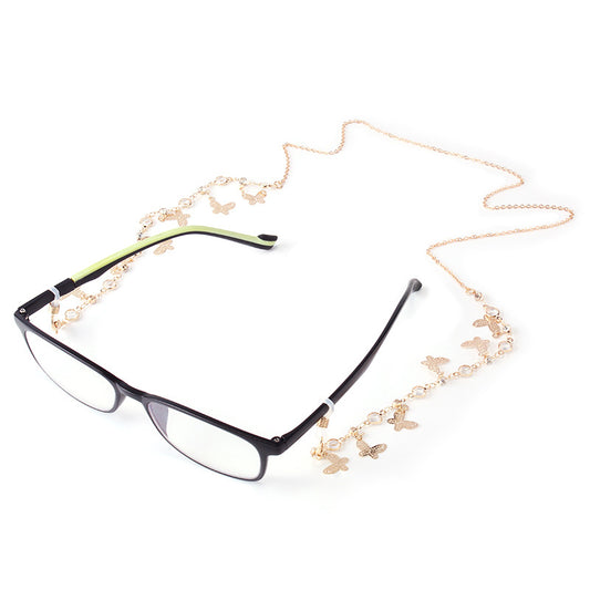 Metal Glasses Chain Butterfly Tassel Pendant Mask Glasses Accessories