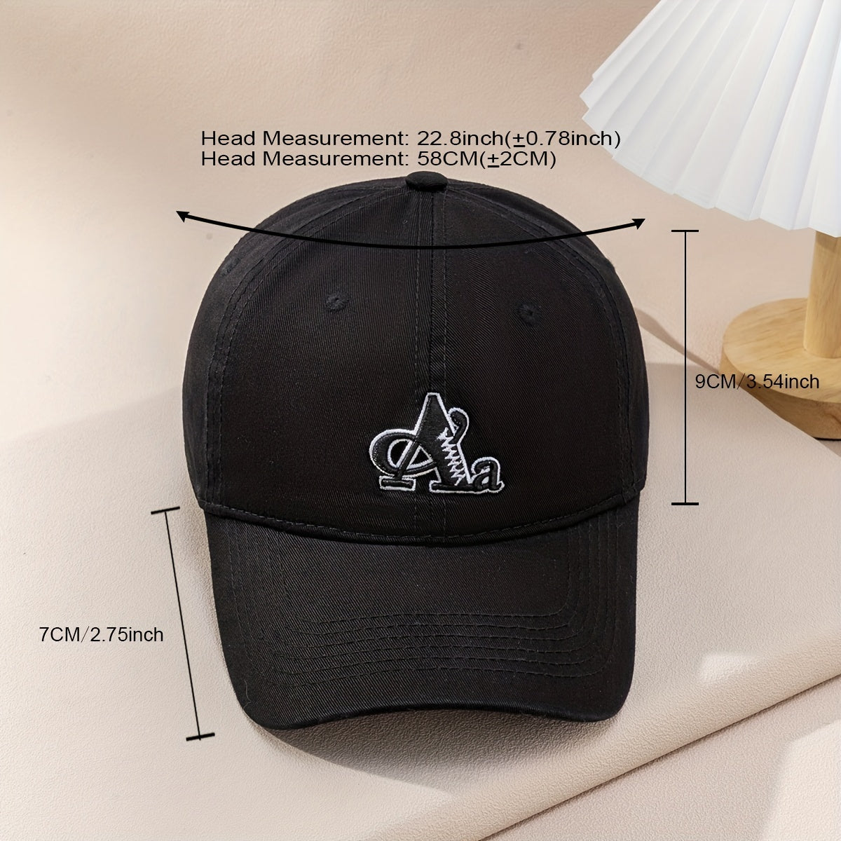 Gothic A Embroidery Baseball Cap Cotton Sun Hat