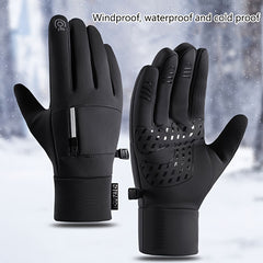 Winter Velvet Warm Gloves Non-slip Waterproof Touch Screen