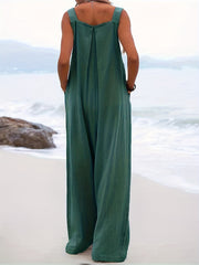 Sleeveless Wide Leg Jumpsuit Loose Casual Women's Clothing
