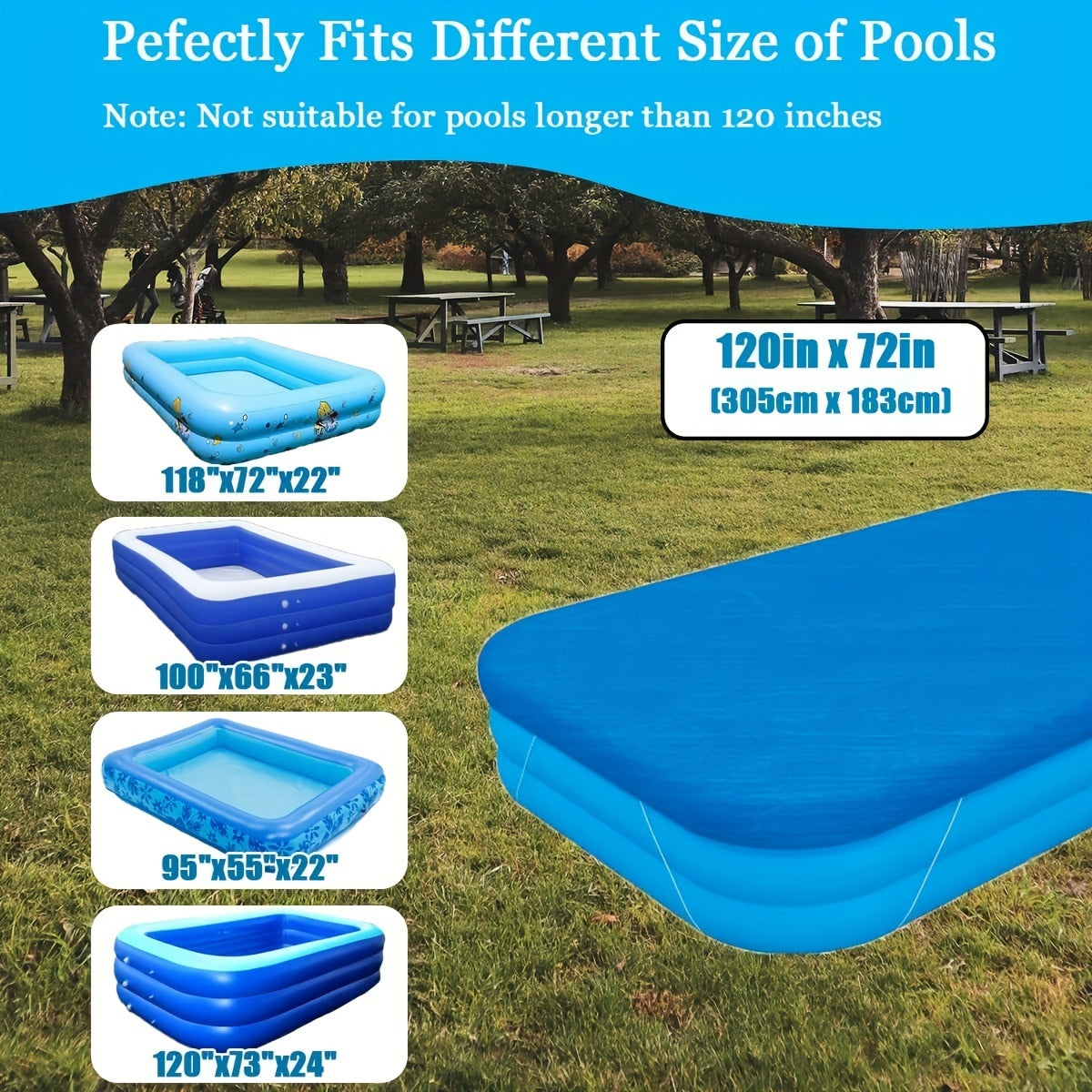 Rectangle Pool Cover for Inflatable Swimming Pool