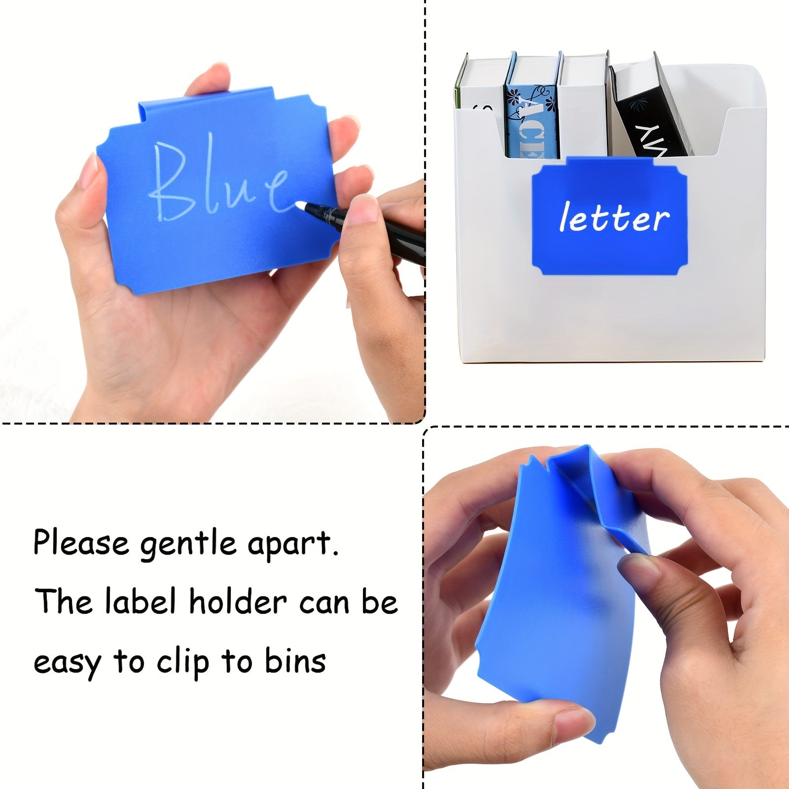 10pcs Removable Basket Labels Clip On For Kitchen Storage Rack