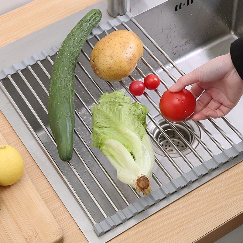 Silicone Drain Rack Above Kitchen Sink Storage Bowl Chopsticks Dish Rack