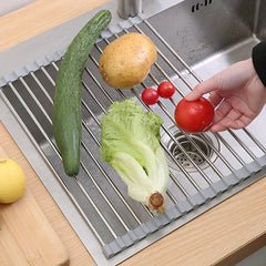 Silicone Drain Rack Above Kitchen Sink Storage Bowl Chopsticks Dish Rack