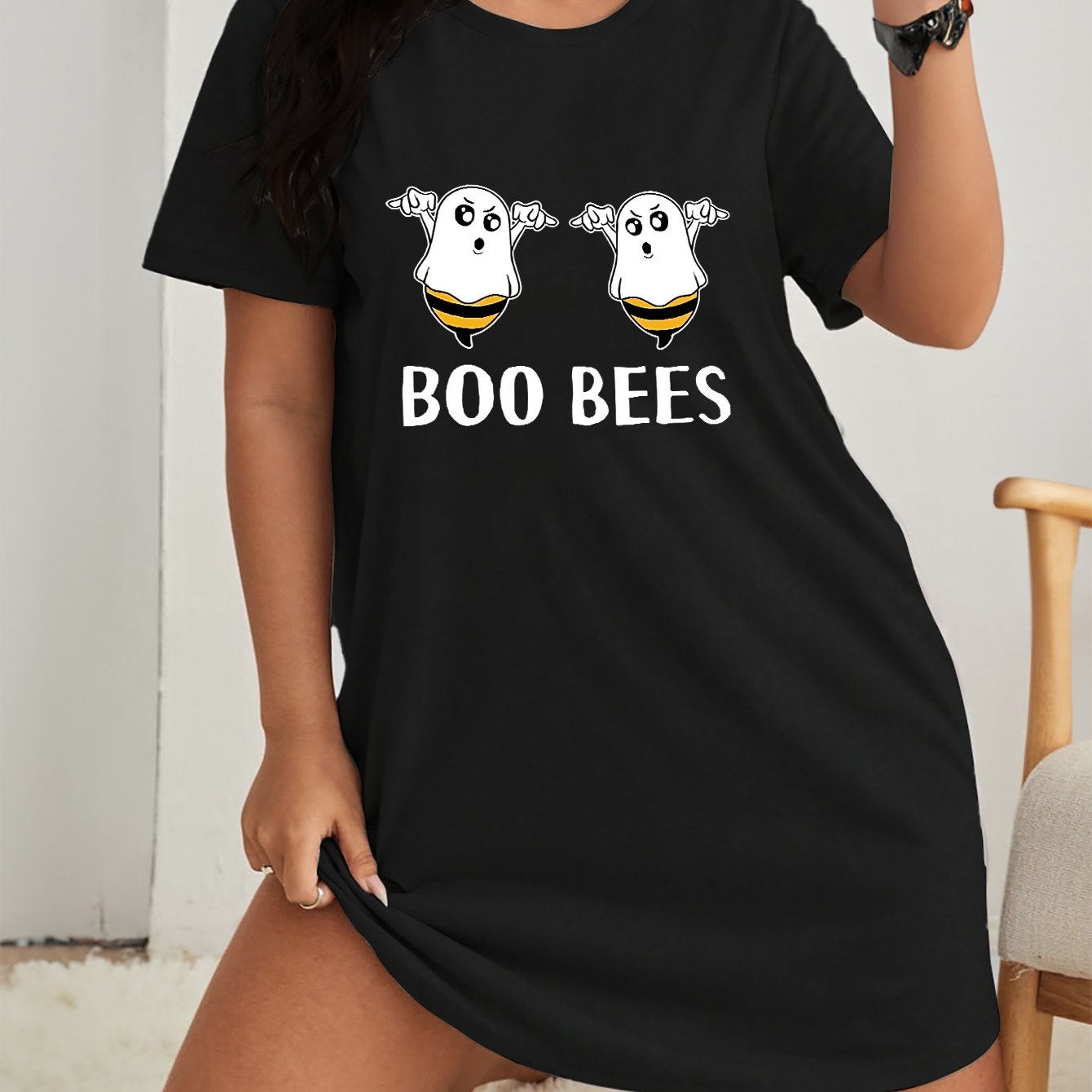 Bee Ghost Print Tee Nightdress