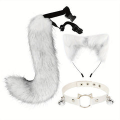 Cat Ears Cat Tail Set Fox Cosplay Cat Tail Accessories Strap Cat Ear Hair Hoop