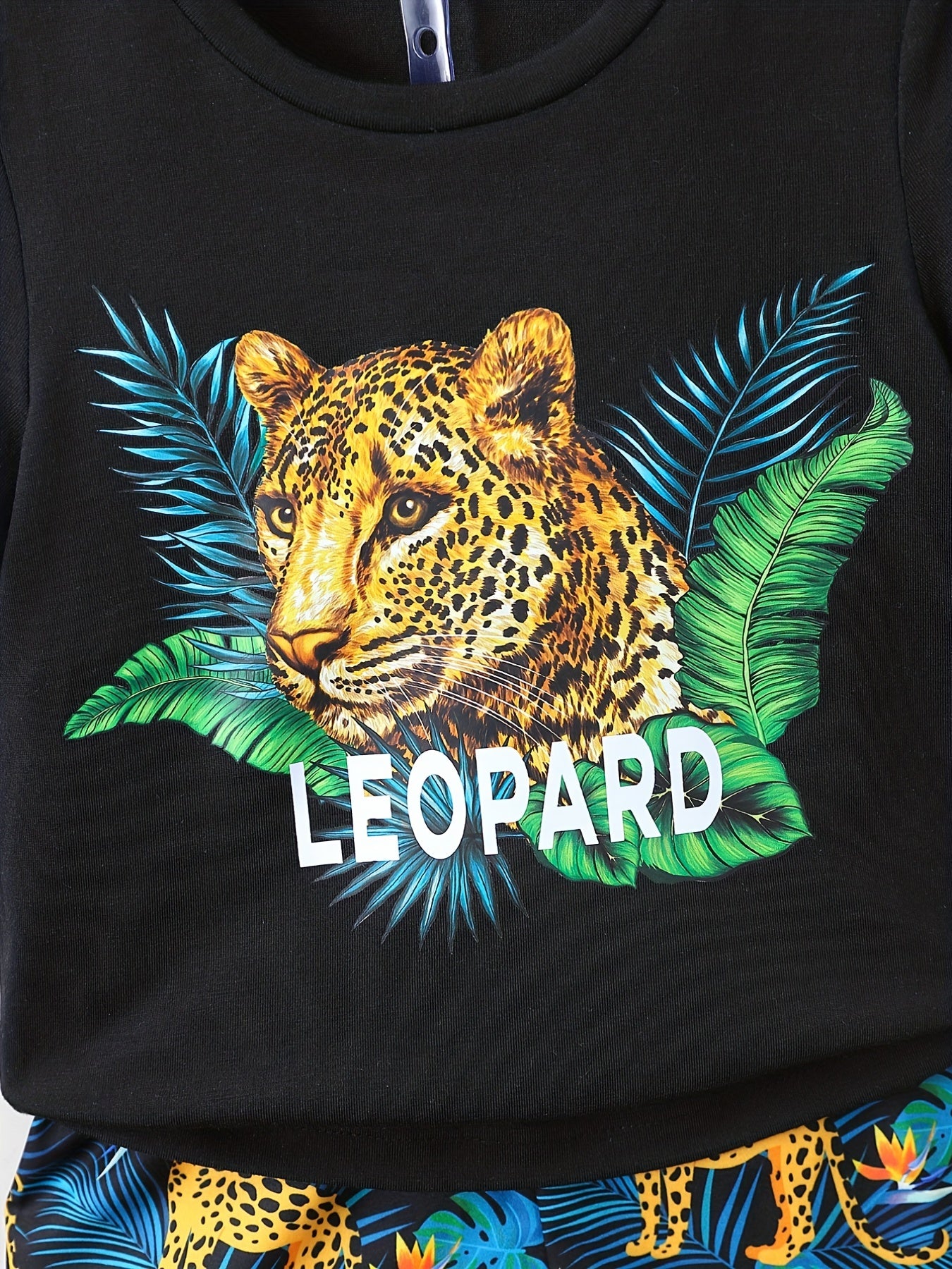 Leopard Print T Shirt And Shorts Set for Kids
