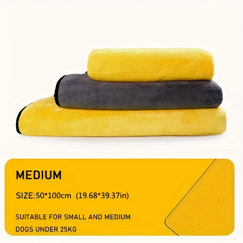 Soft Fiber Dog Bath Towel, Highly Absorbent, Quick Dry Coral Fleece