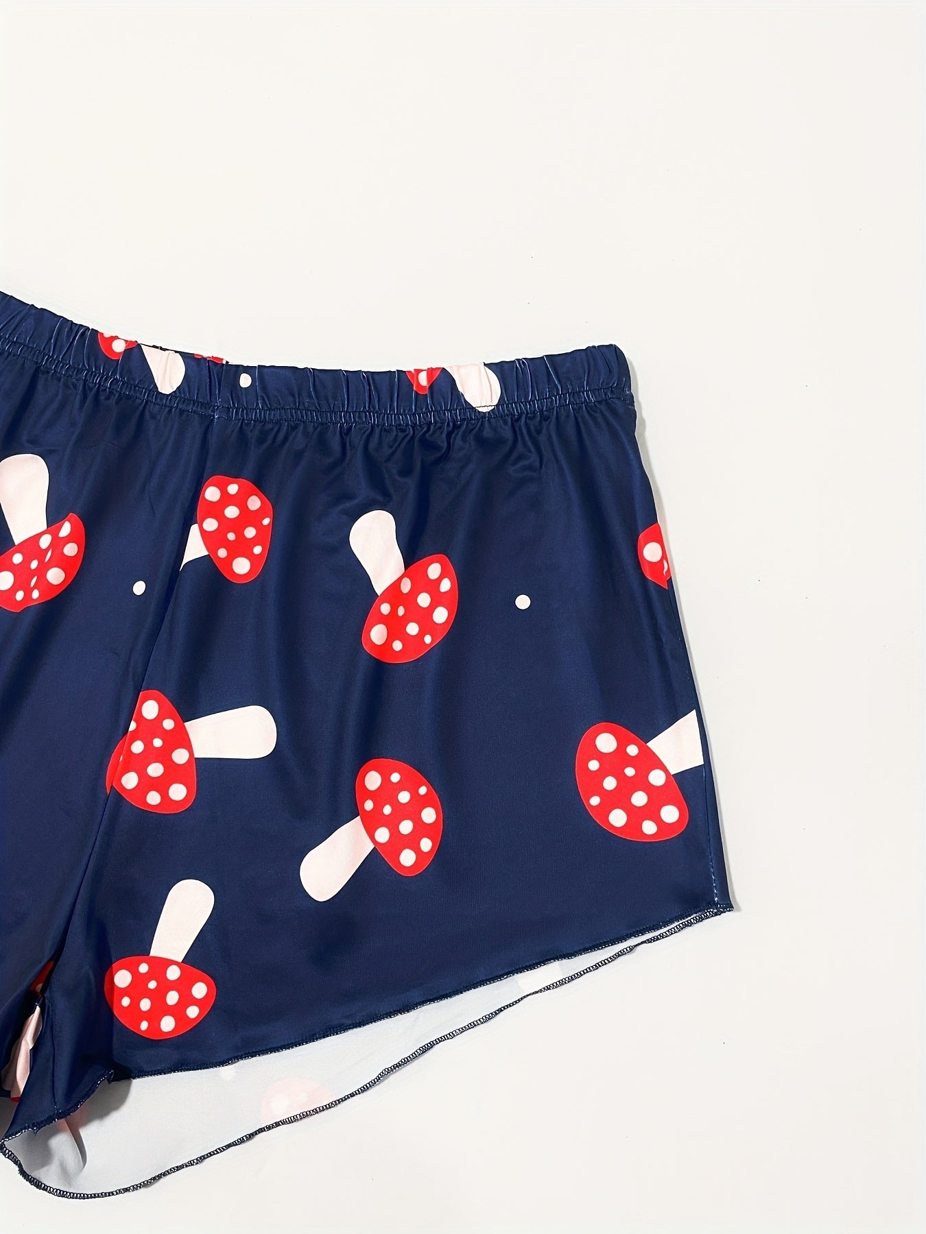 Women's Plus Mushroom Print Stretch Pajama Shorts