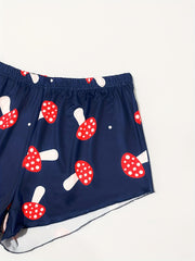 Women's Plus Mushroom Print Stretch Pajama Shorts