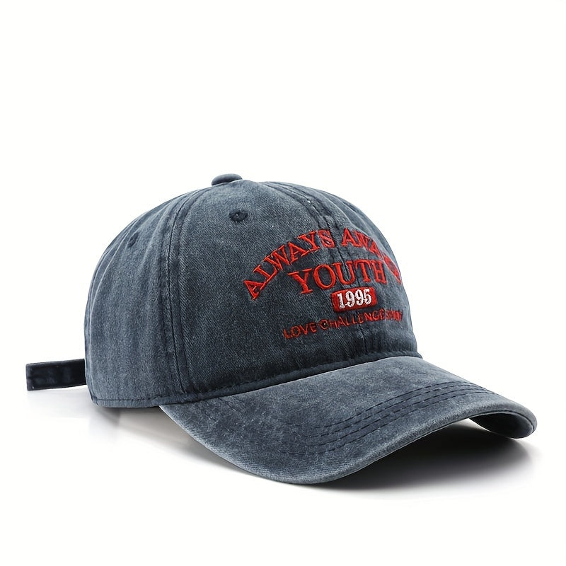 Letter Embroidery Baseball Cap Retro Outdoor Sun Protection Peaked Cap