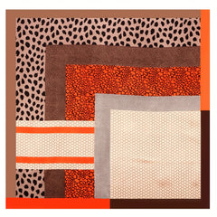 70 cm Orange Leopard Print Bandana Silk Square Scarf