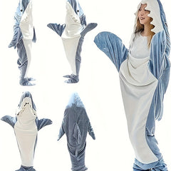 Shark Wearable Blanket Cozy Flannel Warm Hoodie Sleeping Bag