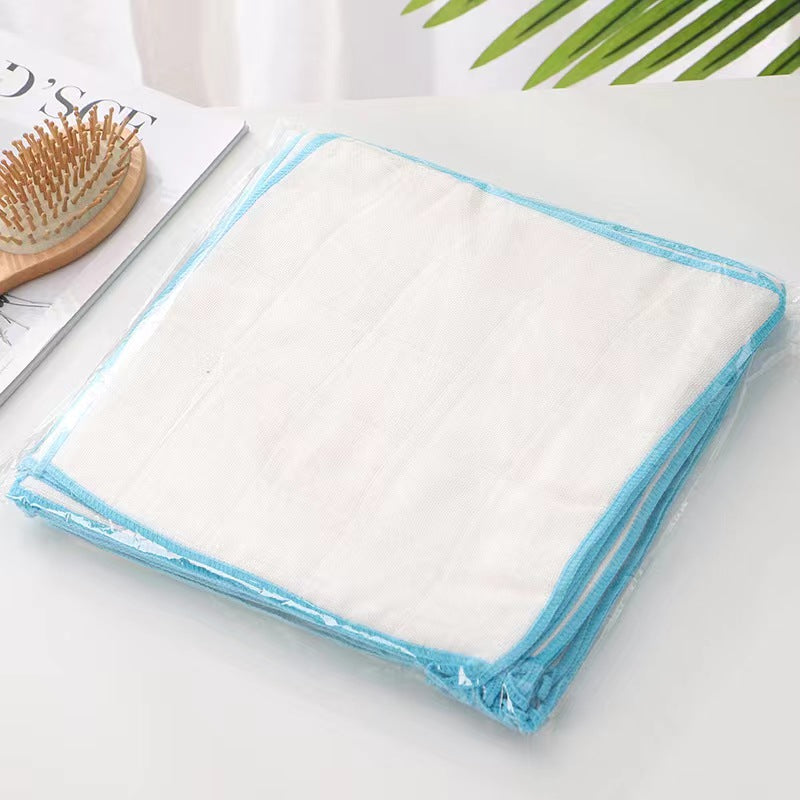 5pcs Bamboo Fiber Dish Cloths Kitchen Cleaning Rag