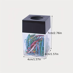 Transparent Macaron Magnetic Paper Clip Storage Bucket
