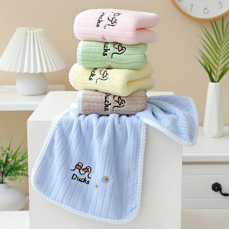 Duck Pattern Towel Soft Face Towel for Home Bathroom 9.8x19.6in