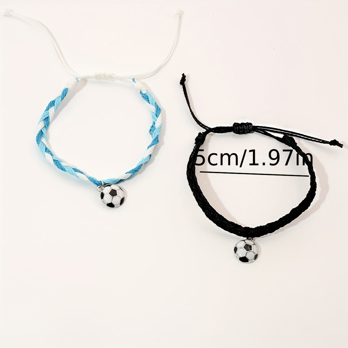 Soccer Charm Bracelets Set Adjustable Wristbands Football Favors Gift for Kids