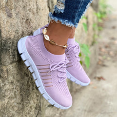 Women's Mesh Lace Up Running Shoes Lightweight Breathable Sneakers