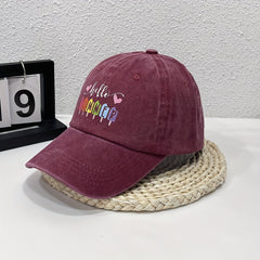 Summer Print Baseball Cap Washed Distressed Cotton Dad Hat