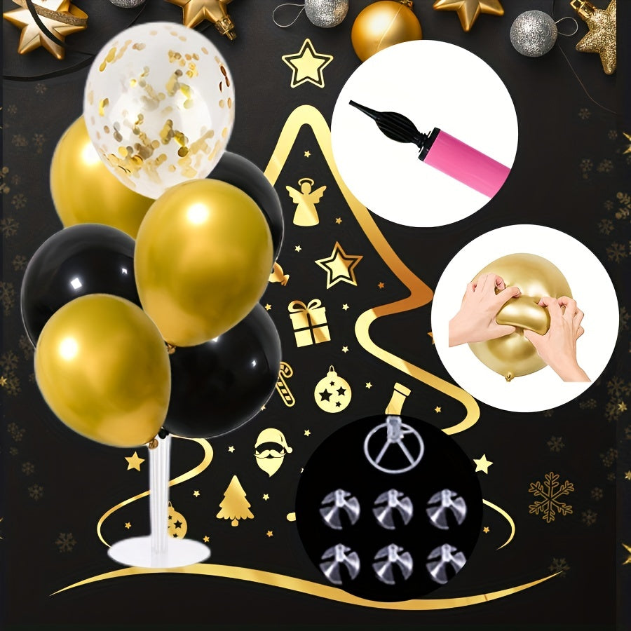 122pcs Confetti Balloon Set With Stand Balloons & Pump Party Supplies