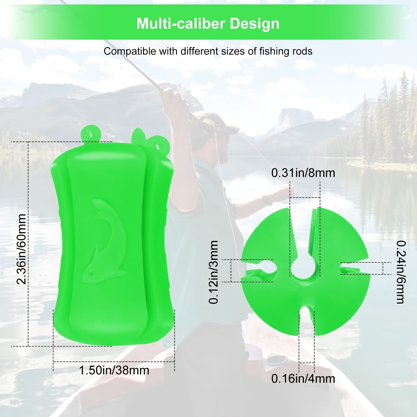 8pcs Portable Fishing Rod Fixed Ball Silicone Fishing Rod Clip Holder