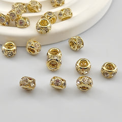 20 Pcs Round Beads Inlaid Rhinestone for DIY Jewelry Making