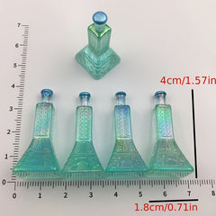 Set of 5 Mini Iron Tower Shaped Bottles Resin Ornaments