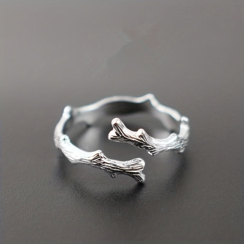 S925 Sterling Silver Dead Branch Open Ring For Girls