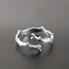 S925 Sterling Silver Dead Branch Open Ring For Girls