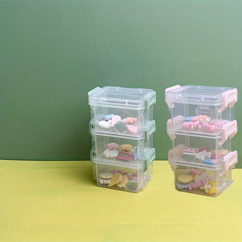 6pcs Small Storage Case Mini Plastic Container Colorful Bead Storage Box
