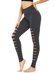 Brushed Fabric Cutout Yoga Leggings Quick Dry Fitness Sports Pants