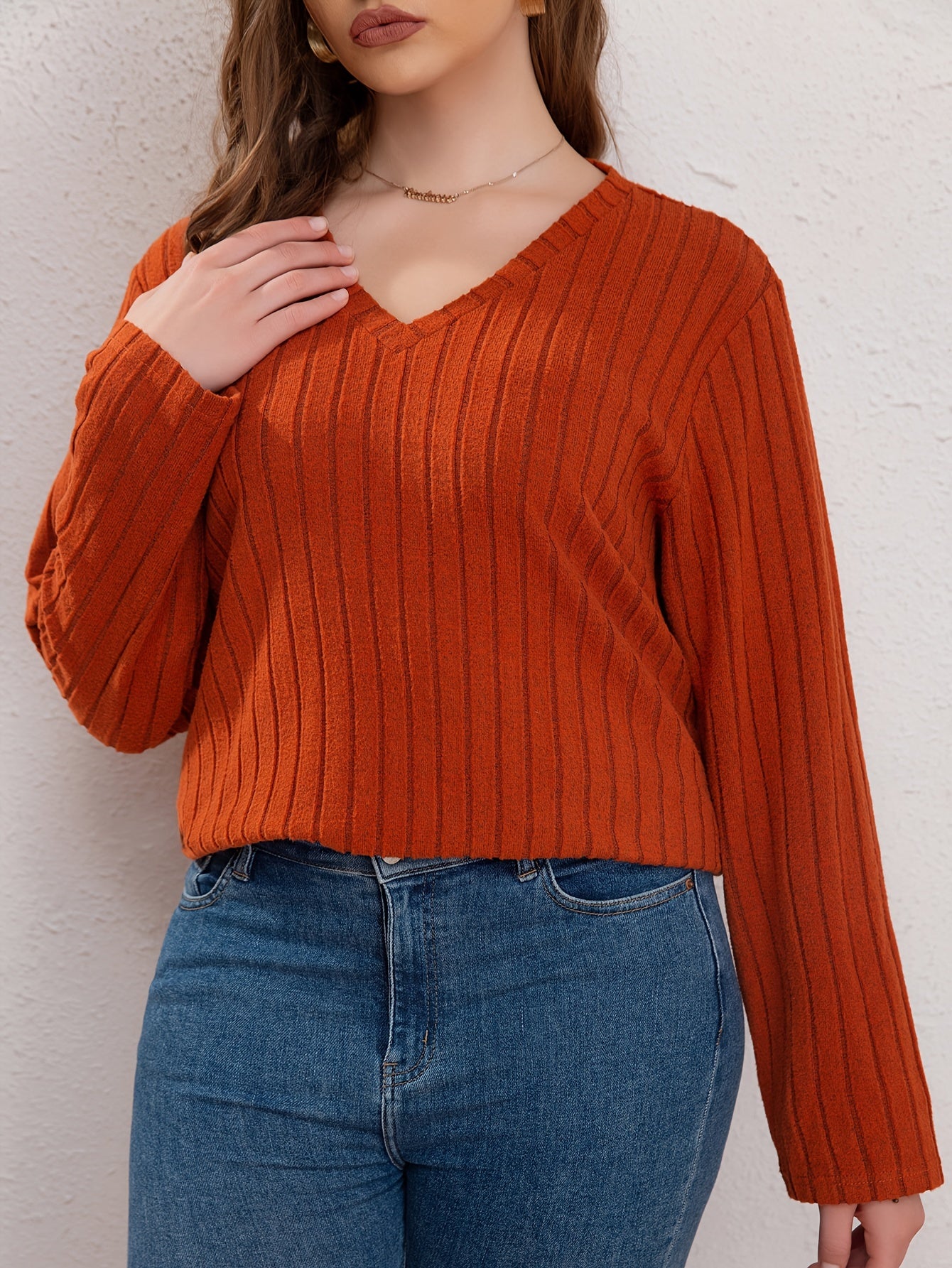 V Neck Long Sleeve Sweater